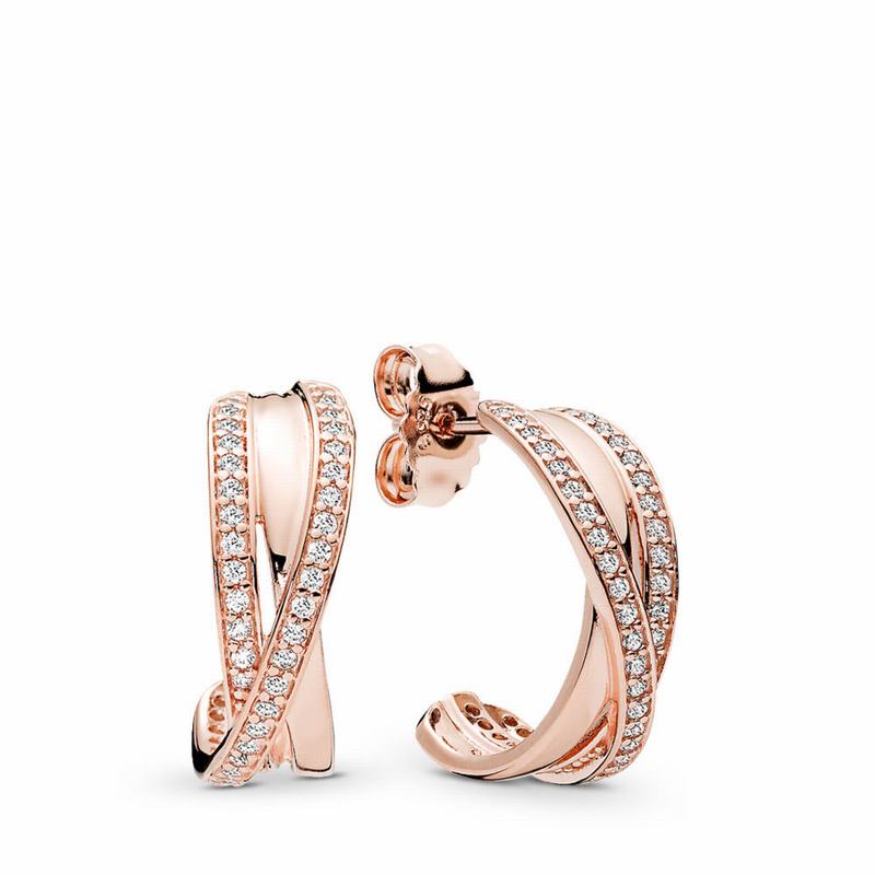 Pandora Rose™ Entwined Hoop Earrings NZ (508471-MNZ)